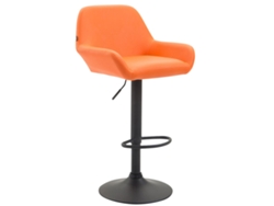Taburete de bar Braga en símil piel CLP naranja/negro