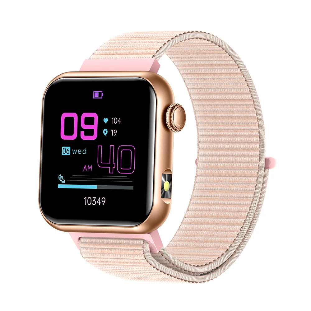 (tecido Rosa) Smartwatch Com Chamadas Bluetooth, Rastreador De Atividades Físicas E Classificação Ip68 De Resistência À Água.