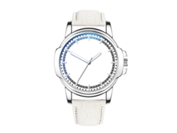 Reloj De Pulsera Moderno Para Hombre, De Piel Sintética De Moda, Ideal Para Regalar (piel Blanca).