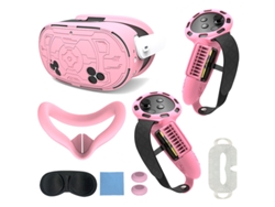 Capa Chrui De Silicona 7 En 1 Compatible Con Meta Quest 3s Con Funda Para Mandos (negro)