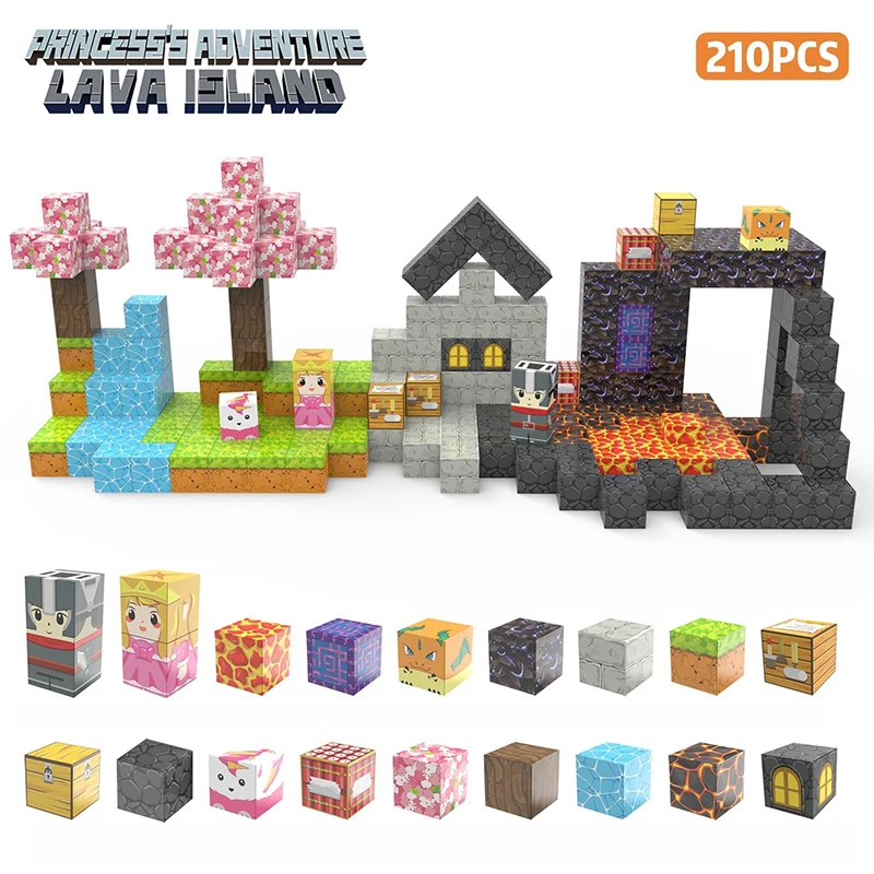(210 Piezas) Juego De Bloques De Construcción Magnéticos, Juguete Stem Para Niños