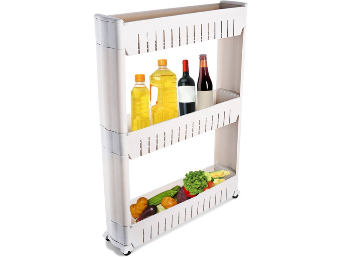 Carrito de Cocina WE HOUSEWARE BN1067 (Blanco - 12.4x54.3x72cm)