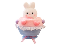 Ramo De Conejos De Peluche Con Diseño De Dibujos Animados, Suave Y Perfecto Para El Día De San Valentín.