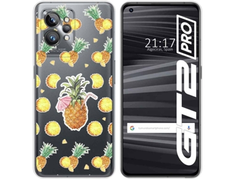 Carcasa para Realme GT 2 Pro 5G TUMUNDOSMARTPHONE Dibujos Transparente Piña Multicolor