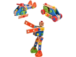 Juego de construcción de madera con divertidos tornillos y tuercas, juguete educativo Montessori para niños. CHABERLU