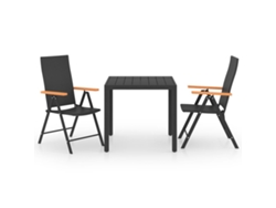 Maison Exclusive - Juego De Comedor Para Jardín 3 Piezas Negro Y Marrón
