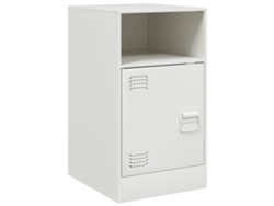 Mesita de noche Maison Exclusive de acero blanco, 34,5 x 39 x 62 cm