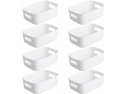 Caja de Almacenamiento Cestas Apilables Plástico Blanco (20x14x19cm) Kofihety