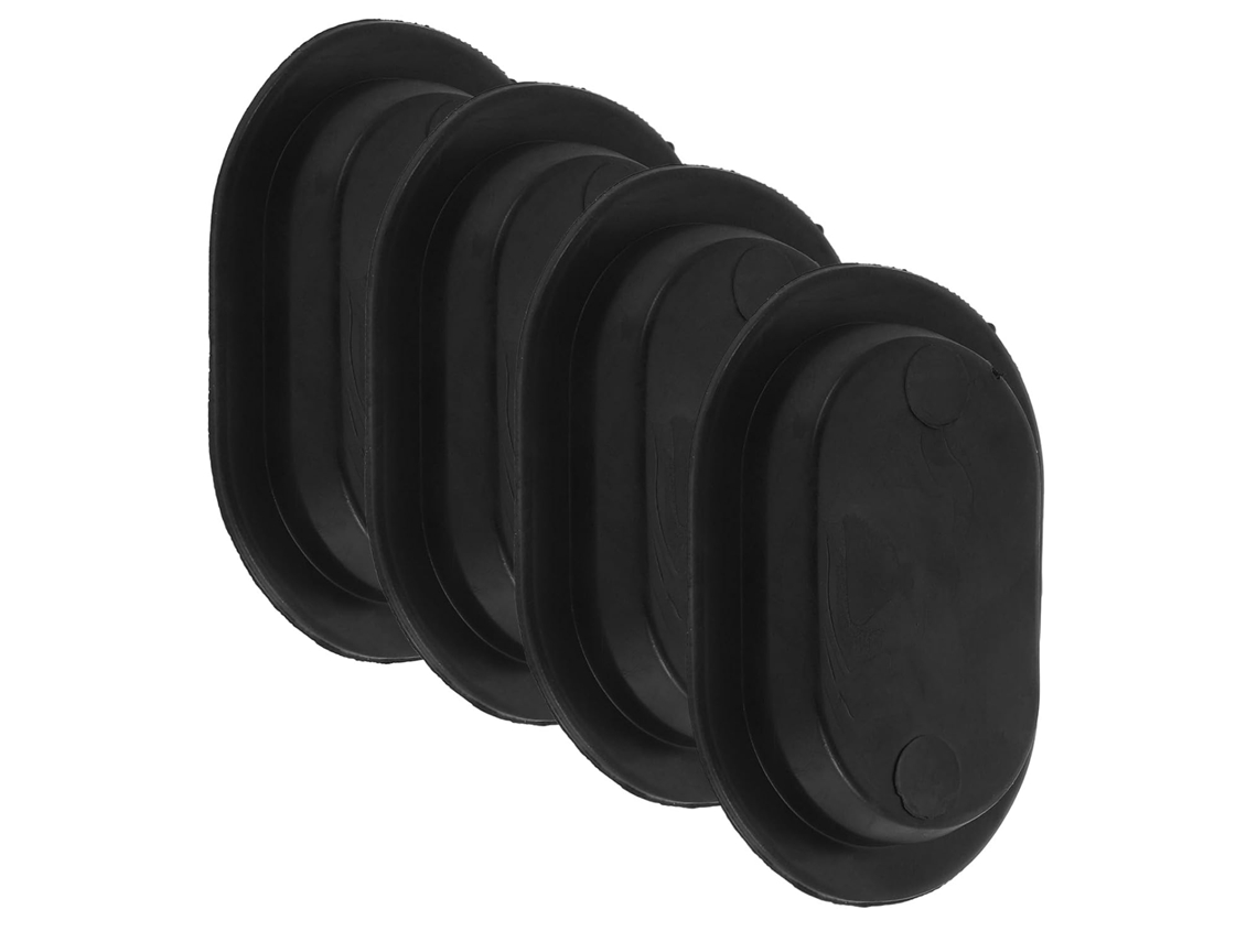 Juego De 4 Tapones De Goma Negros Para Desagüe De Suelo.
