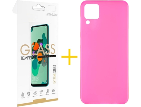 Kit Funda + Protector de Pantalla Huawei P40 Lite SKYHE Cristal Templado 6892 Rosa