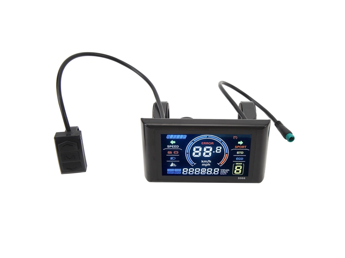 Panel de visualización LCD S966 para bicicleta eléctrica (fácil instalación, ligero)
