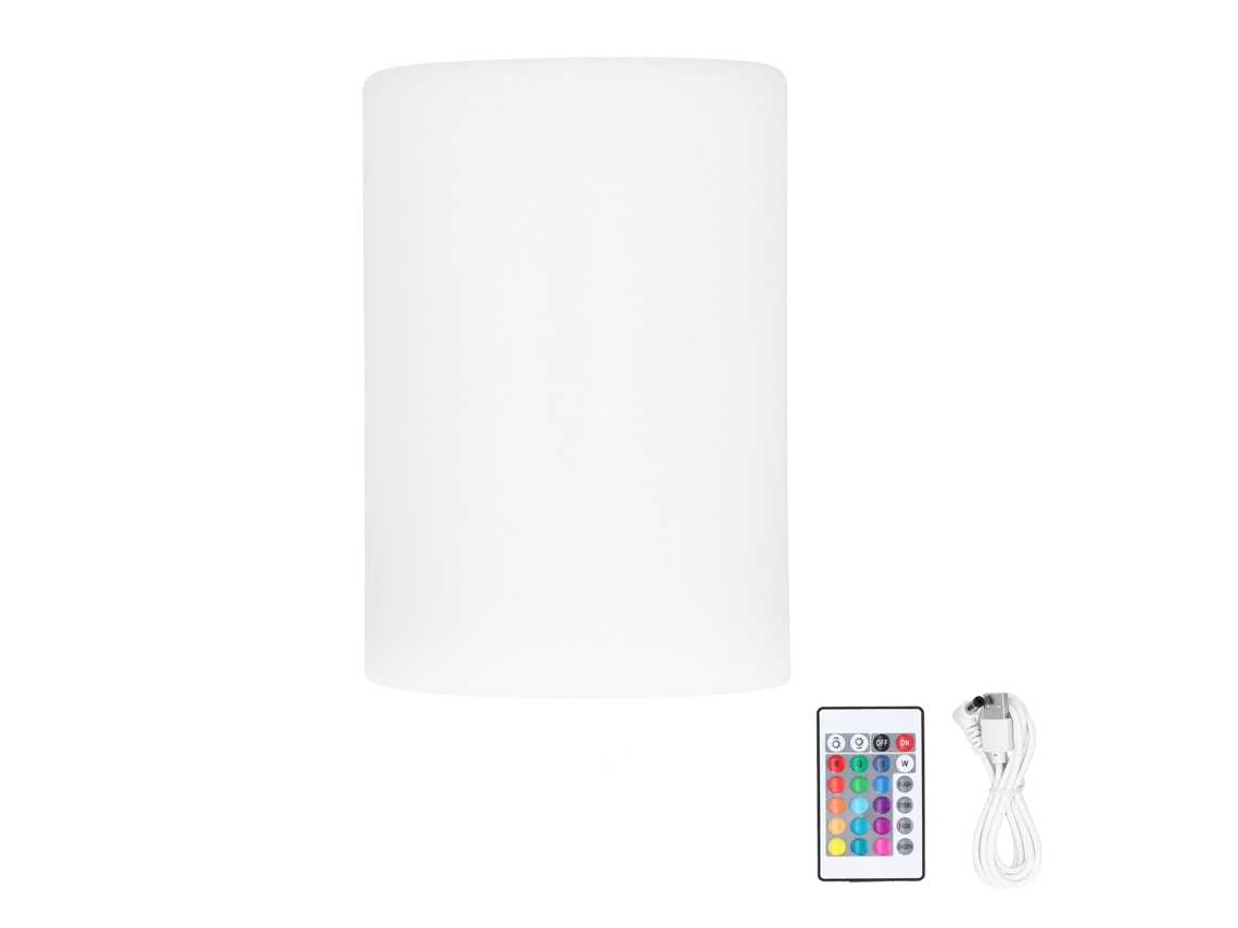 Luz Cilíndrica Led Rgbw Controle Remoto 16 Cores Recarregável À Prova D'água Para Quarto E Exterior