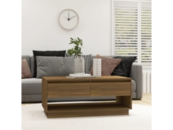 Mesa de Centro Apoyo 102,5X55X44 cm Contrachapado Roble Castaño