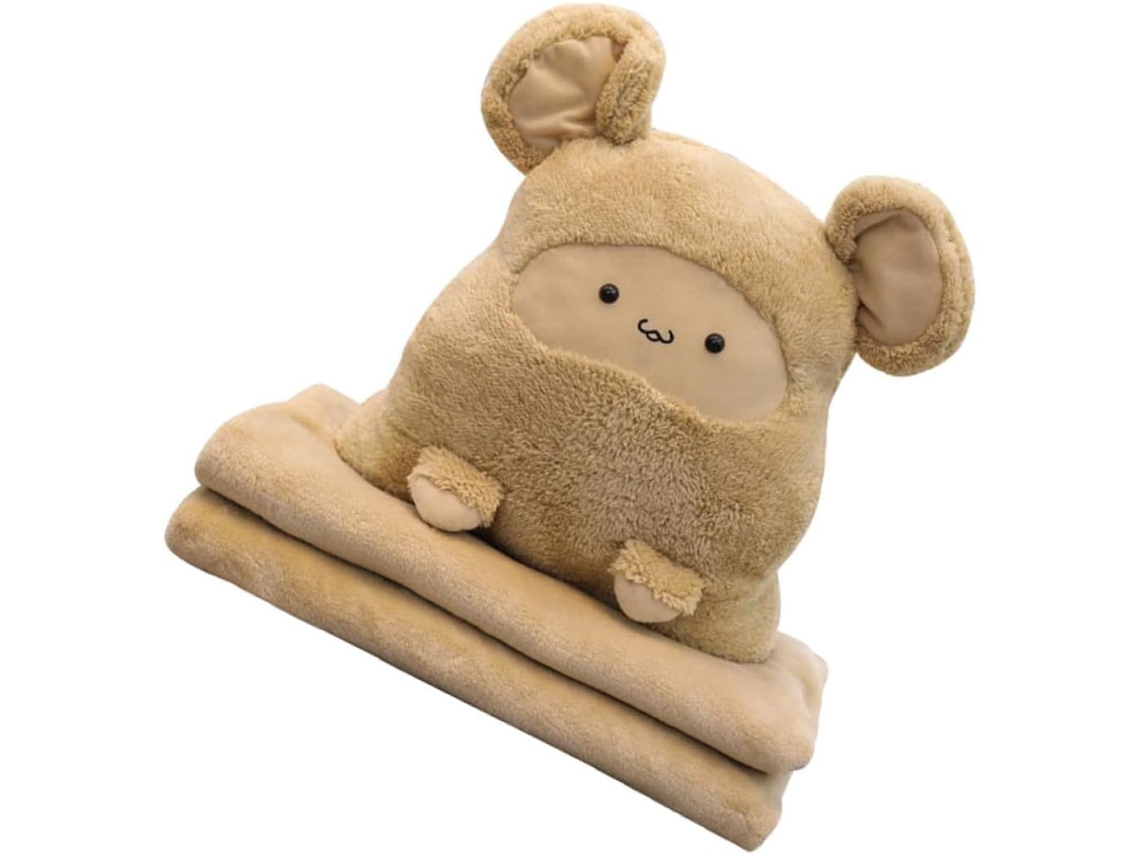 Manta Cálida, Almohada Para Dormir, Edredón Para Siestas Con Cremallera Y Diseño De Dibujos Animados