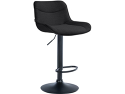 Taburete giratorio X1, forma ergonómica, costuras decorativas en tela negra, estructura de metal negro 10_0005913