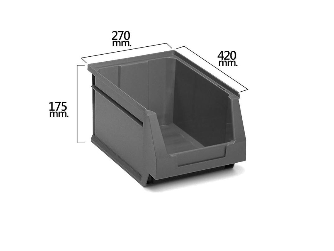 Gaveta Apilable Almacenamiento Gris N 56 420X270X175 Mm.  (4/6)
