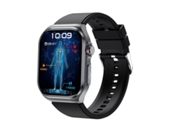Reloj inteligente ET585 de 2,04 pulgadas con correa de silicona, resistente al agua IP68, compatible con ECG y medición de la composición sanguínea. Hengrongshen