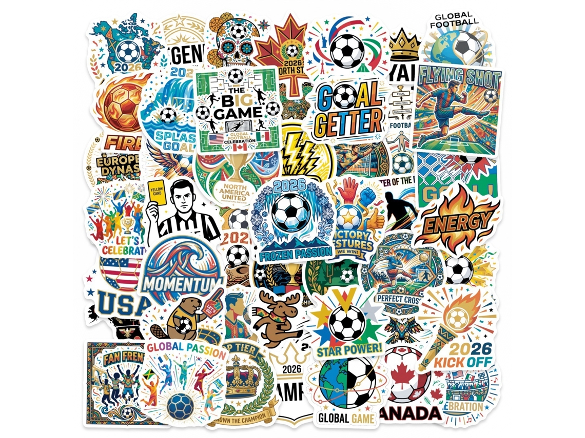 50 pegatinas de fútbol con grafitis, pegatinas impermeables