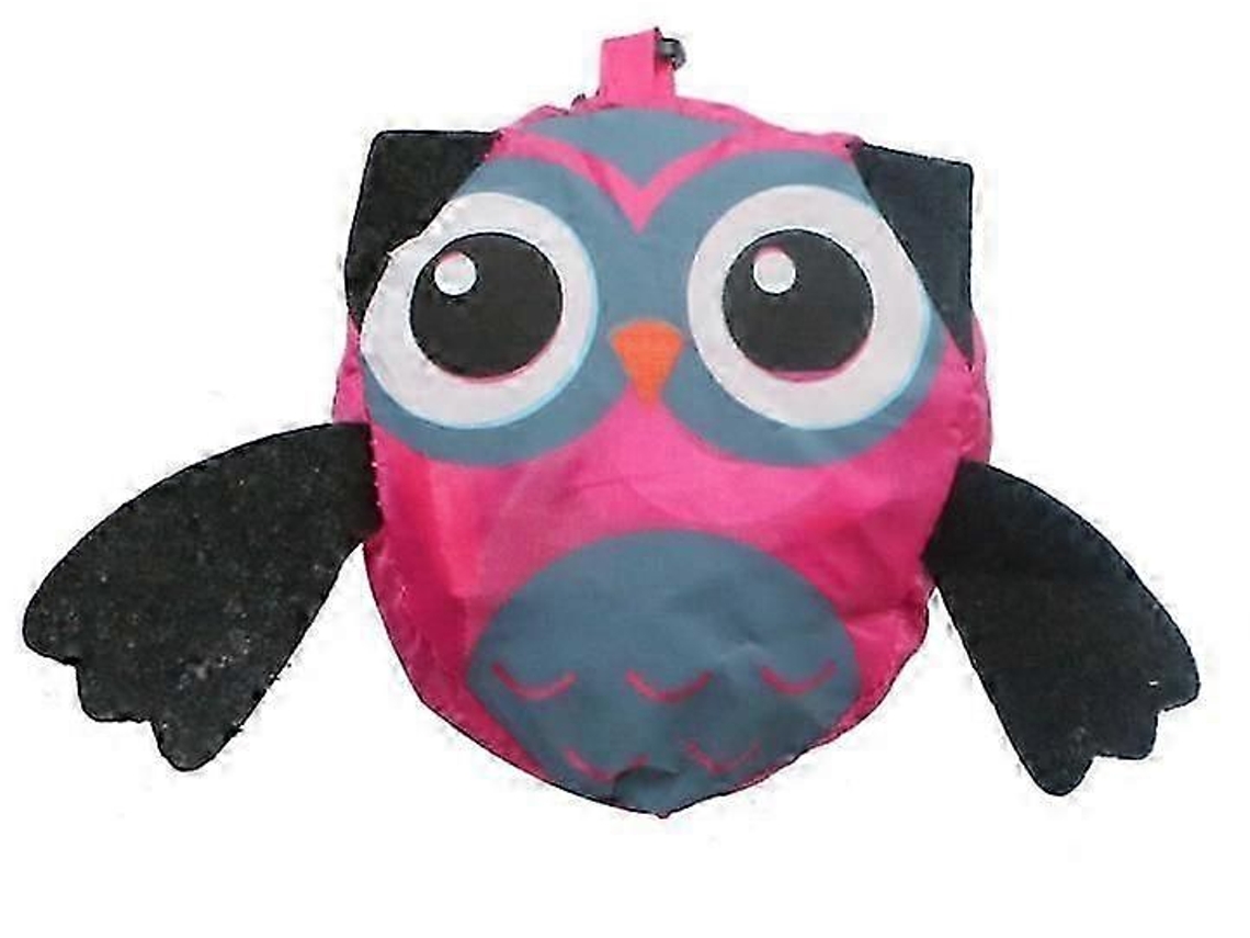 Bolsa de compras plegable y portátil con un bonito estampado de búho. GOKOCO