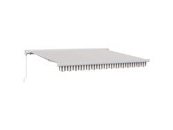 Toldo retráctil Vidaxl gris claro y blanco de 350 x 250 cm, de tela y metal.