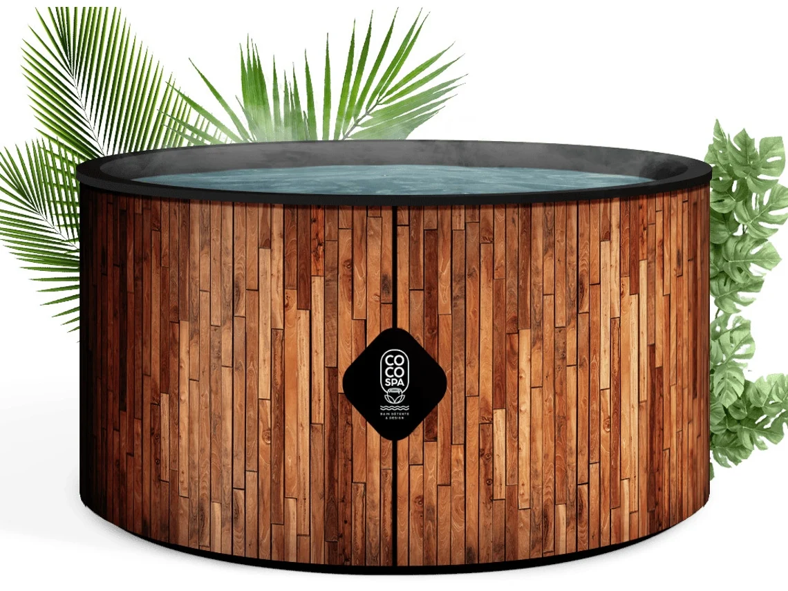 Spa Bali hinchable, 150 cm de diámetro, 800 litros, motor de 2240 W, capacidad de 2 a 4 personas, con 140 jets de masaje.