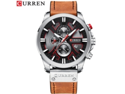 Reloj De Pulsera Moderno Para Hombre (marrón Plateado) Resistente Al Agua, Con Seis Manecillas, Multifuncional Y Esfera Grande.