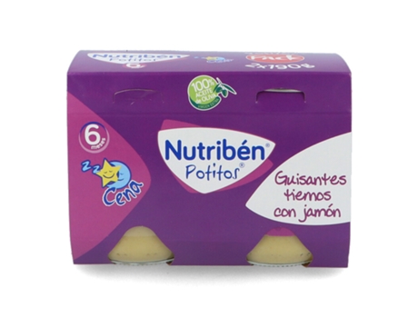 Alimentación Infantil NUTRIBEN Nutriben potitos bipack guisantes tiernos con jamon 2x190 gr