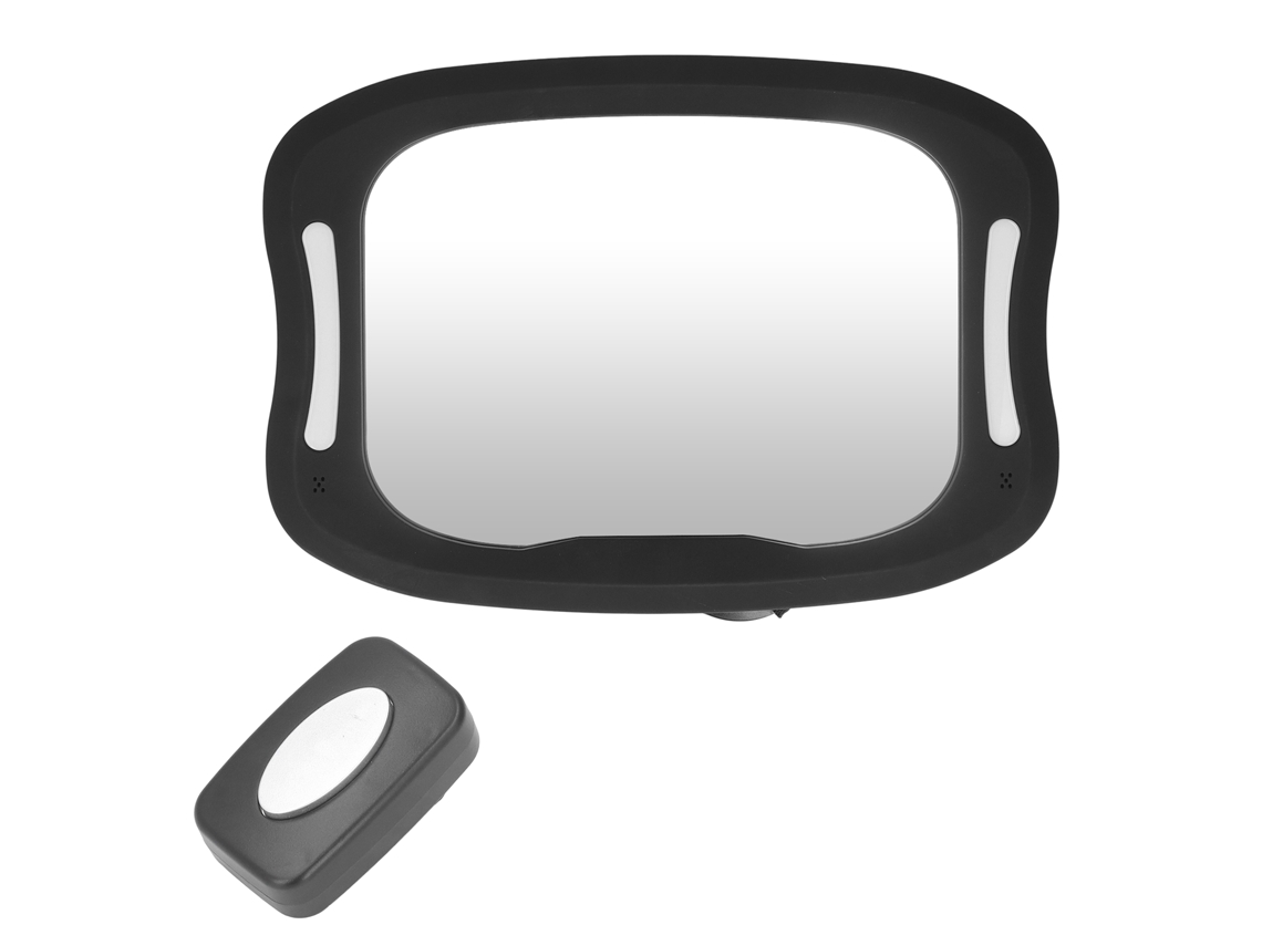 Espejo retrovisor para coche Baok Baby con luz LED suave, amplio ángulo ajustable de 360°, monitoriza los movimientos del bebé, seguro.