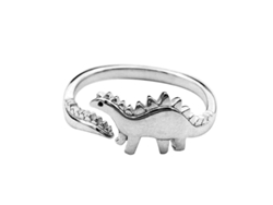 2026-anillo De Dinosaurio Estegosaurio De Plata Antigua Ajustable Para Regalo Único Y Moda Versátil