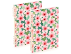 Besportble Juego De Frangipani Rosa Tropical Y Polipropileno 21,1 X 14,5 Cm Carpeta Flexible De Cinco Anill...