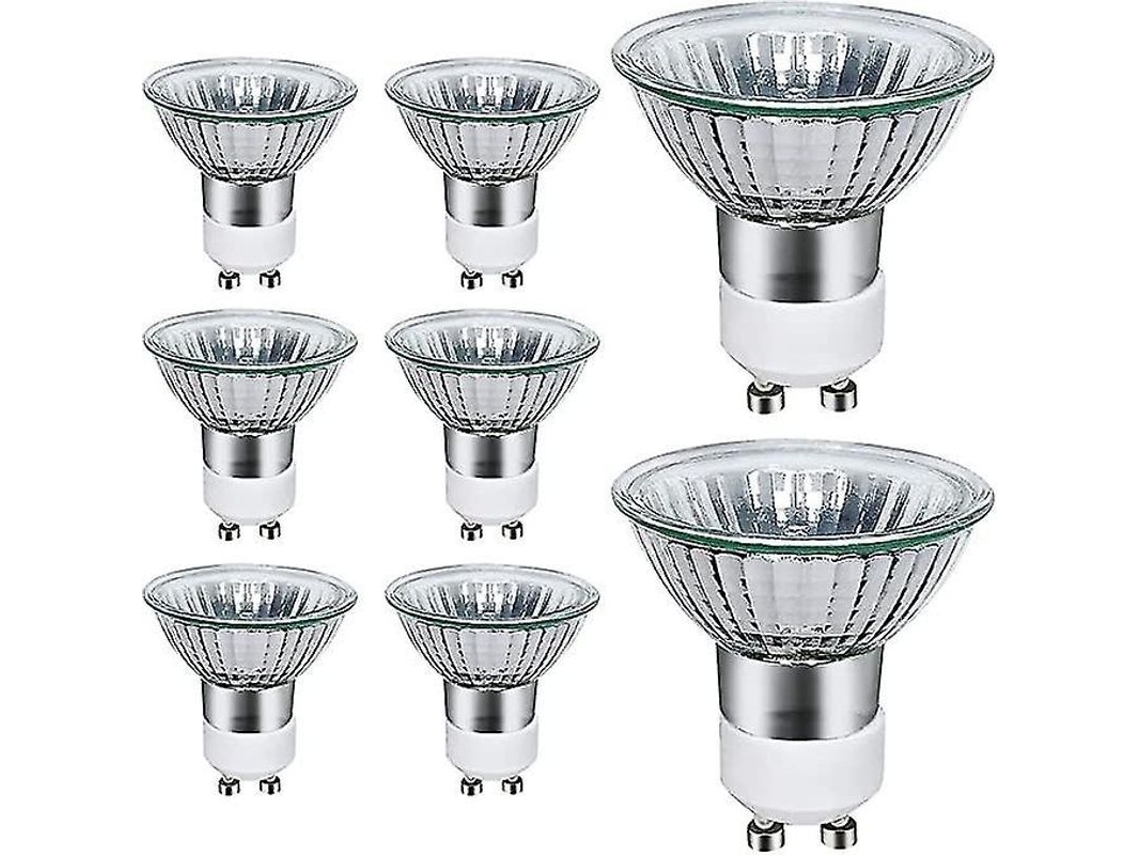Bombillas Halógenas Gu10 2025, Paquete De 8 Unidades, 50 W, 220 V-240 V, 400 Lúmenes, Luz Blanca Cálida De 2700 K, Ángulo De Haz De 40°.