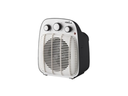 Termoventilador Eléctrico Lesoto Blanco/negro 2000w 2 Potencias 3 Funciones Temporizador Antivuelco (27x23x15,5cm)