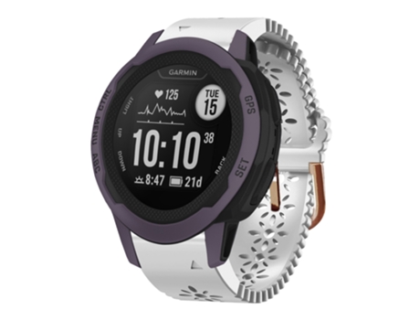 Correa Smartwatch para Garmin Instinct 2S 20mm Mujer Silicona con Punzón de Encaje (Blanco)
