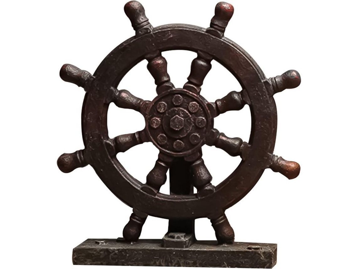 Decoración Náutica De Pared: Timón De Barco, Ancla, Vela, Estilo Mediterráneo, Resina Sintética.