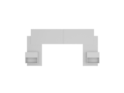 Set Cabezal Y Mesitas Blanco 160x92x18 Cm
