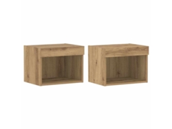 Conjunto De Mueble De Tv 2 Uds | Armario Para Tv Roble Artesanal 40 X 30 X 30 Cm
