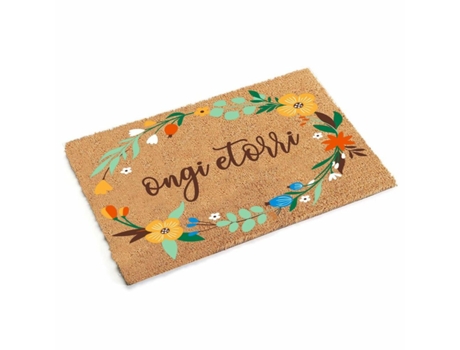 Felpudo Ongi Etorri Versa Flores Fibra de coco (40x2x60 cm)