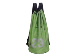 Mochila para guardar balones de voleibol al aire libre con cordón ajustable, portátil, de malla, para baloncesto, fútbol y fútbol americano, verde.