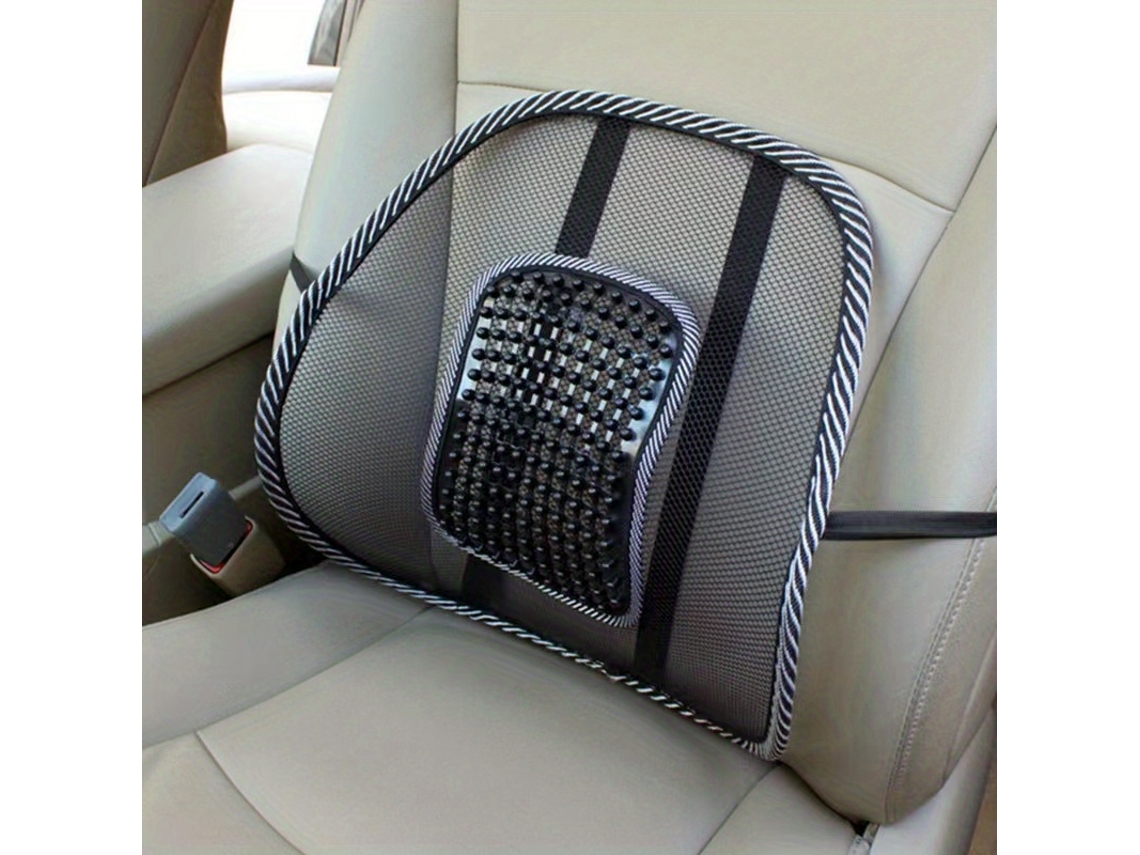 Cojín Ergonómico Para Asiento De Coche Con Material De Malla Transpirable Y Función De Masaje: Soporte Lumbar Ajustable, Diseño Compacto, Re