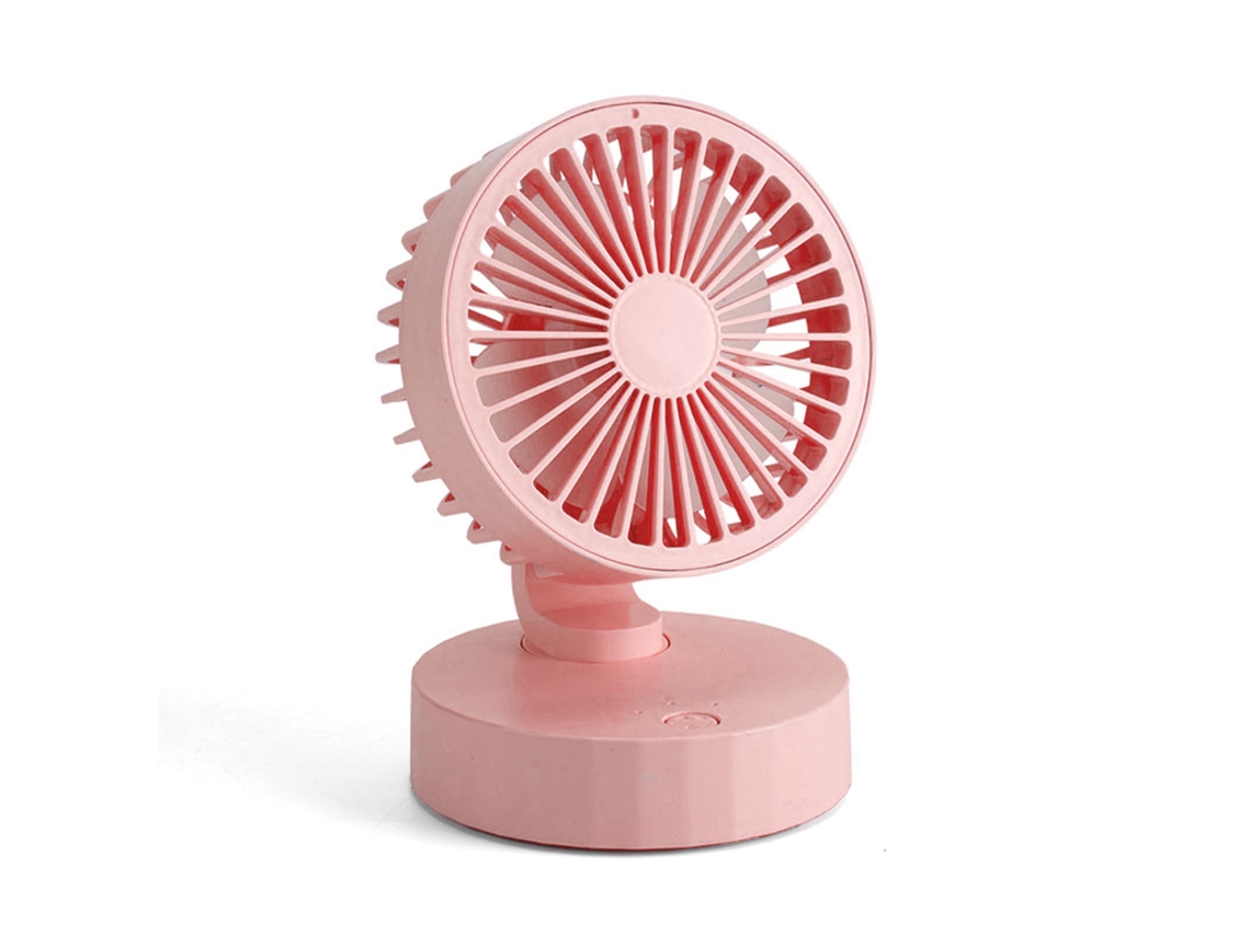 Ventilador De Escritorio Portátil Recargable, 3 Velocidades, Silencioso, Usb, Mini, Rosa.