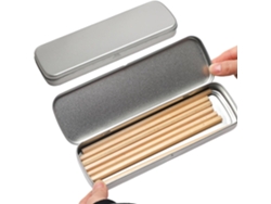 1. Juego De 2 Estuches Metálicos Para Lápices Con Tapas Para Lápices, Marcadores, Gomas De Borrar Y