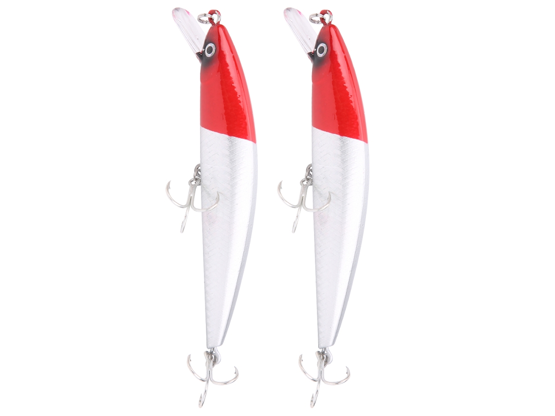 2pcs Minnow Lure Sumergible Con Placa De Lengua Bait Artificial Simulación Lifelike Para Pesca Tackle5