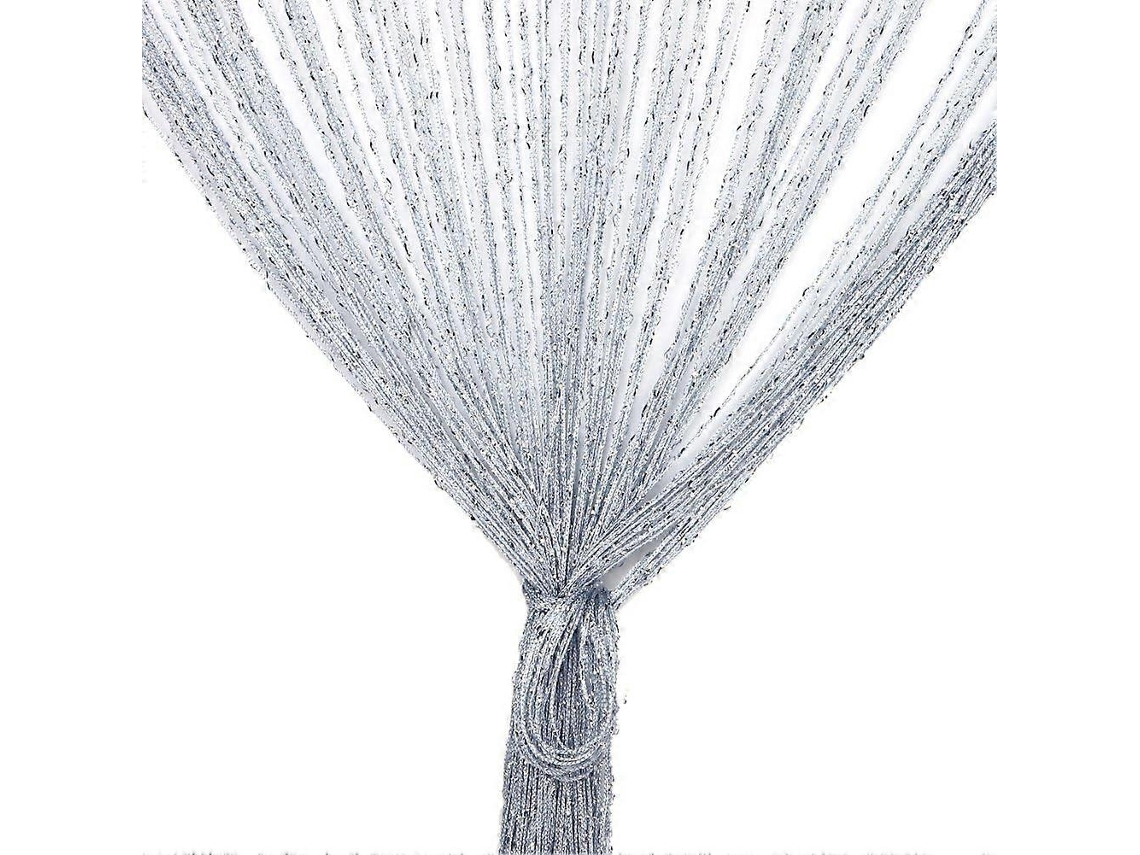 Rebe-panel De Cortina De Cuerdas Con Purpurina, Mosquitera Dorada Para Puertas, Ventanas Y Entradas (gris)