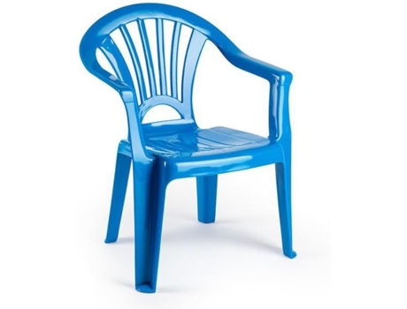 Silla Infantil para niños y niñas apilables para Interior y Exterior de plástico, Ideal para jardín, terraza (Azul) COSHANO
