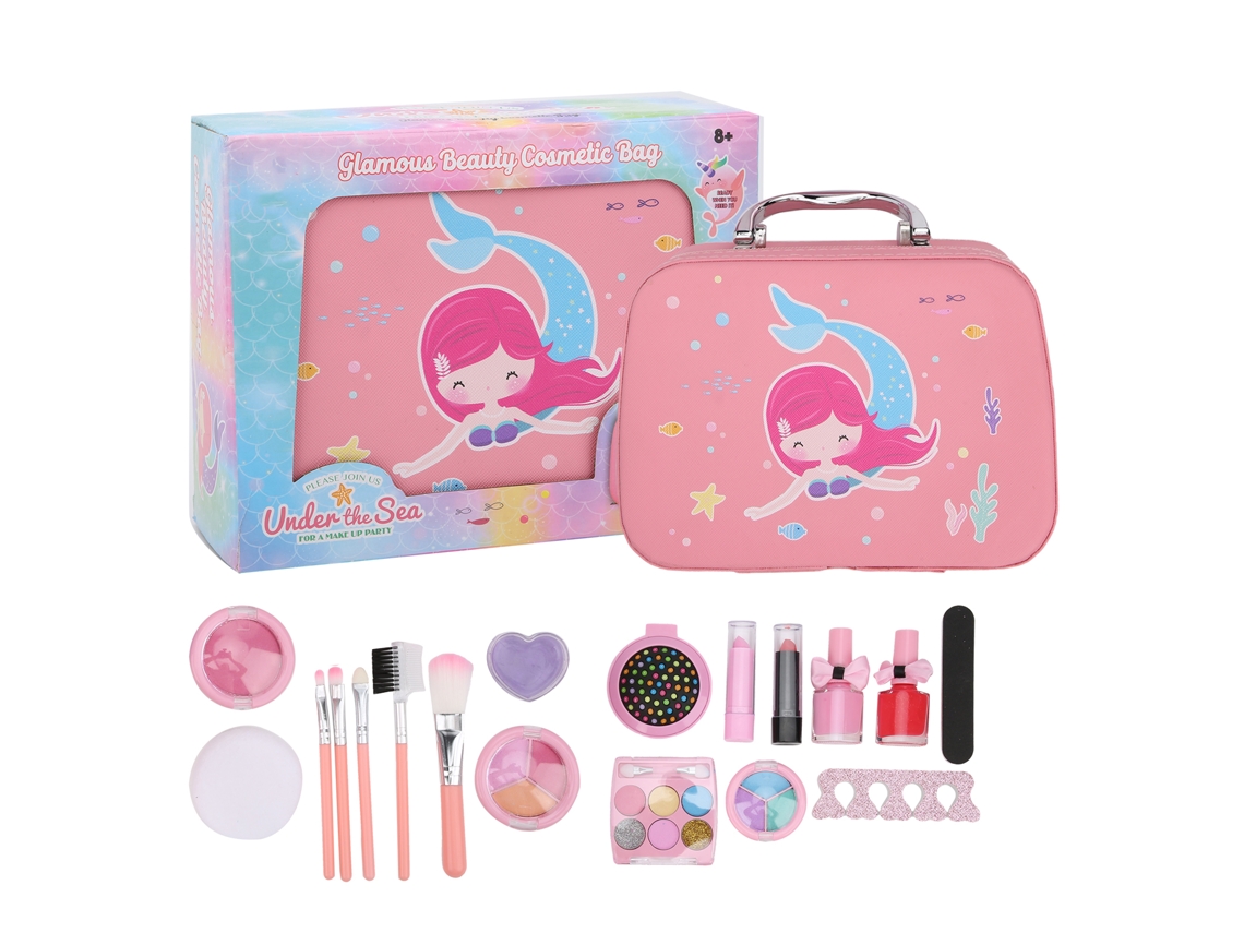 Set De Juguetes De Maquillaje Para Niñas Con Bolso Lavable Juego De Falsa Maquillaje Niños Juguete De Maquillaje