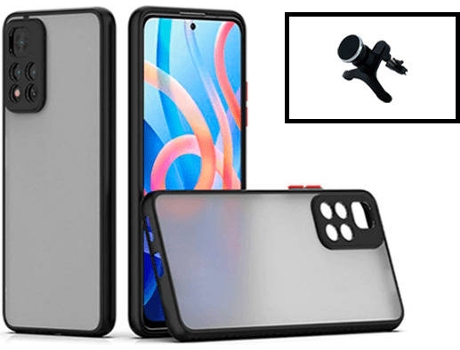 Kit Carcasa Trasera Protección Cámara + Soporte Magnético Xiaomi Redmi Note 11 Pro+ Plus GIFT4ME Negro