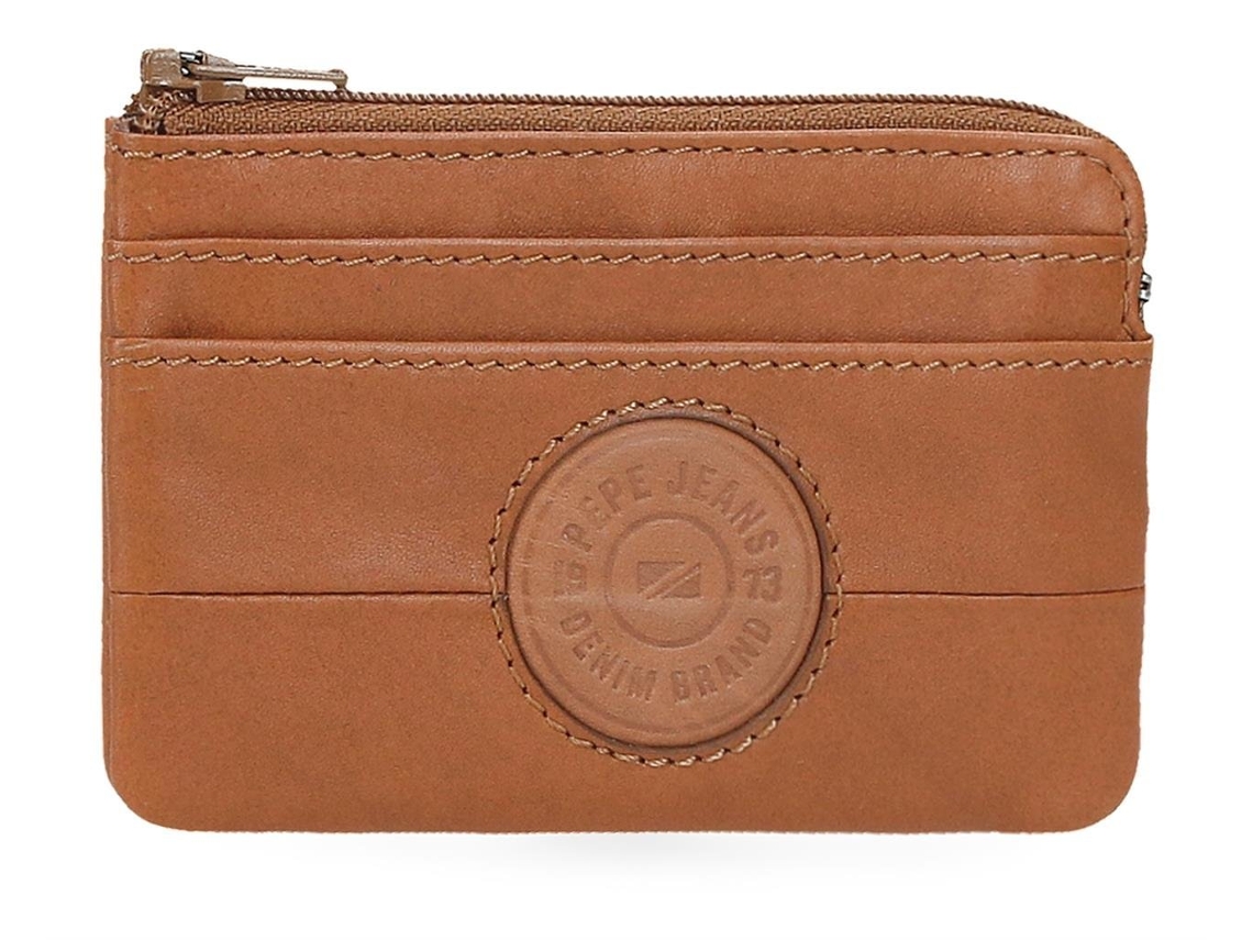 Cartera Cracker de piel beige de Pepe Jeans
