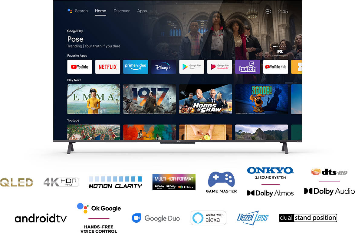 TV TCL 50C725 (QLED - 50'' - 127 cm - 4K Ultra HD - Smart TV)
