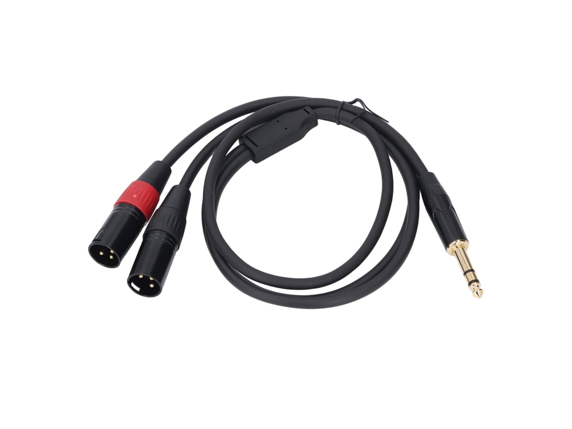 Cabo divisor em Y de 1/4 de polegada para dois conectores XLR macho de 6,35 mm estéreo desbalanceado, 2 m/6,6 pés