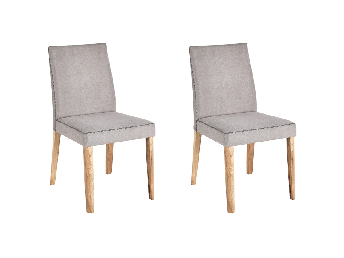Conjunto de cadeiras em estilo escandinavo BELIANI Phola de Poliéster Cinzento 46x55x87